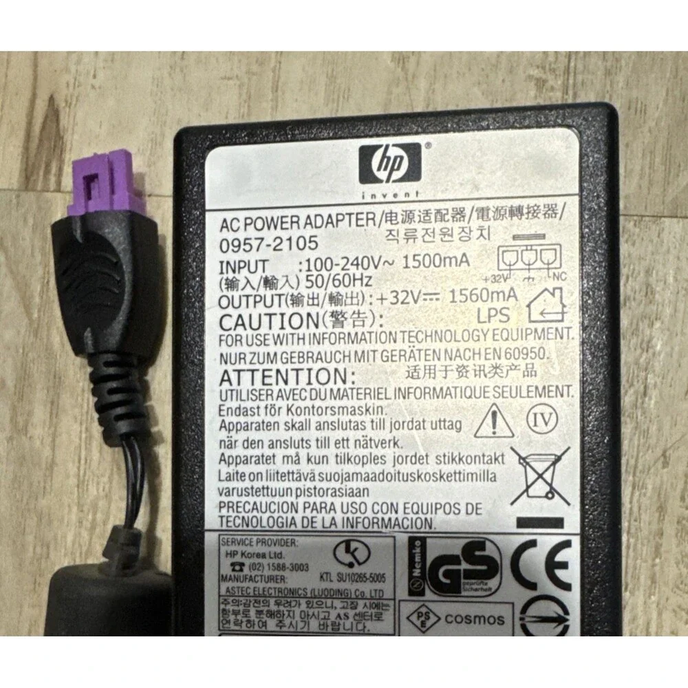 HP AC Adapter Charger HP Deskjet 6940 Printer 0957-2105 Power Supply Cord